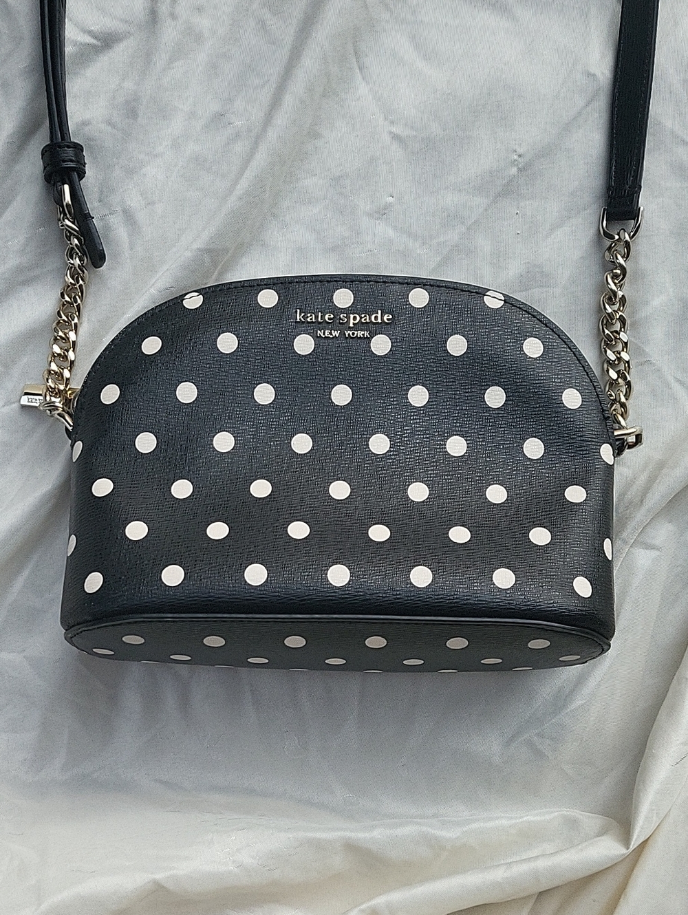 Kate Spade Black and White Polka Dot Dome Crossbody Bag